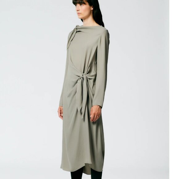 Tibi Dresses & Skirts - Tibi Feather Weight Eco Crepe Benedict Dress - Grey - 4